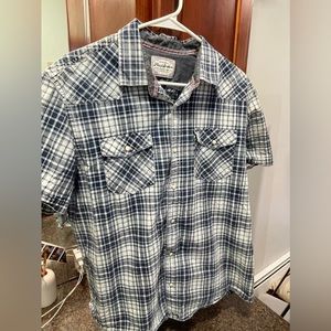 Flag and anthem button down shirt